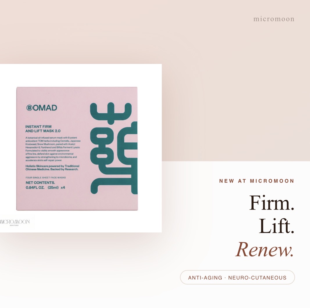 OMAD Beauty Instant Firm and Lift 2.0 Serum Mask at Micromoon Skin Studio Cloverdale Surrey BC